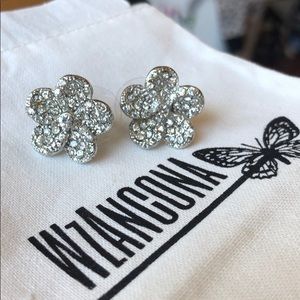 Elegant flowers zircon earrings Micro dermal Pierc